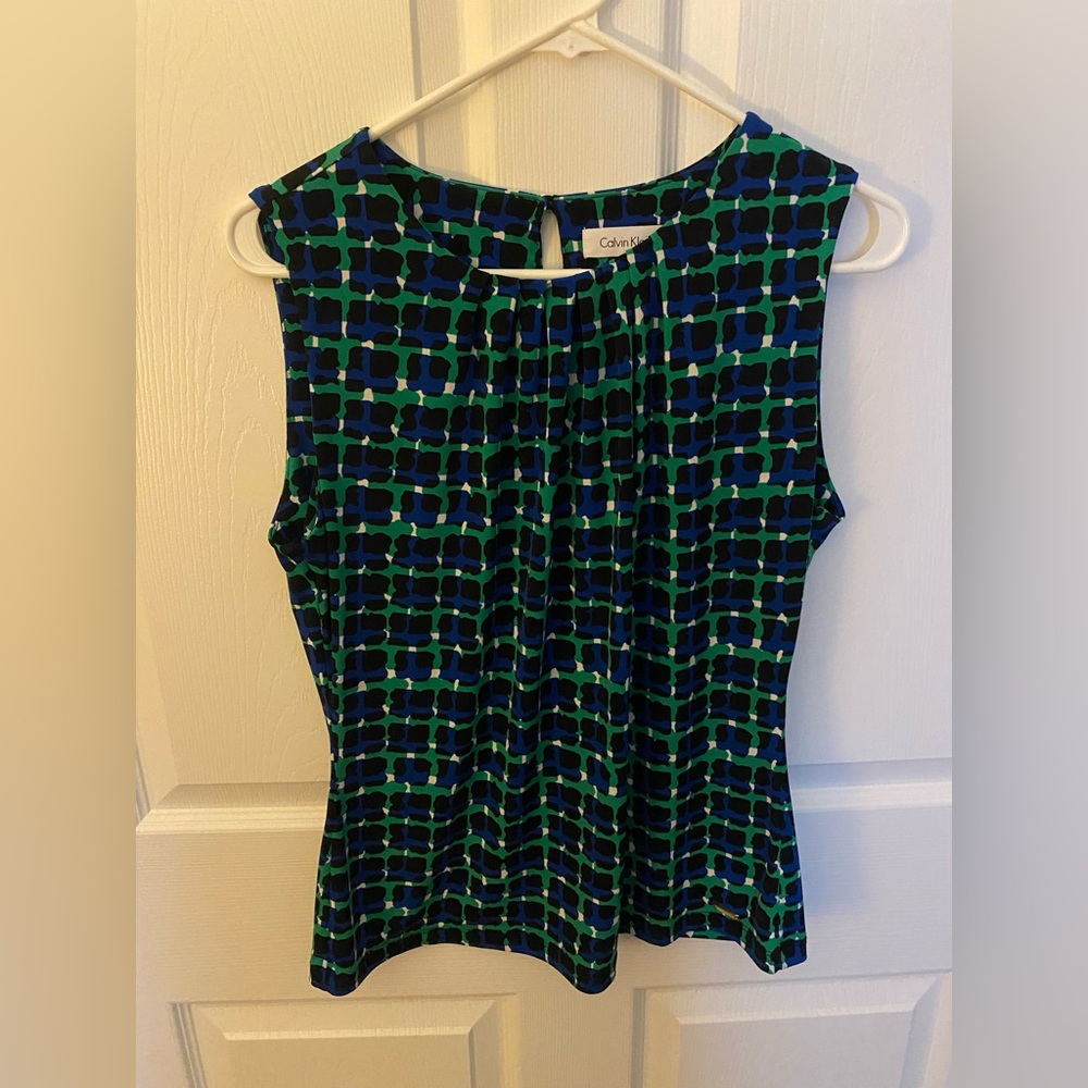 Calvin Klein Pleated Neck Top, size Medium